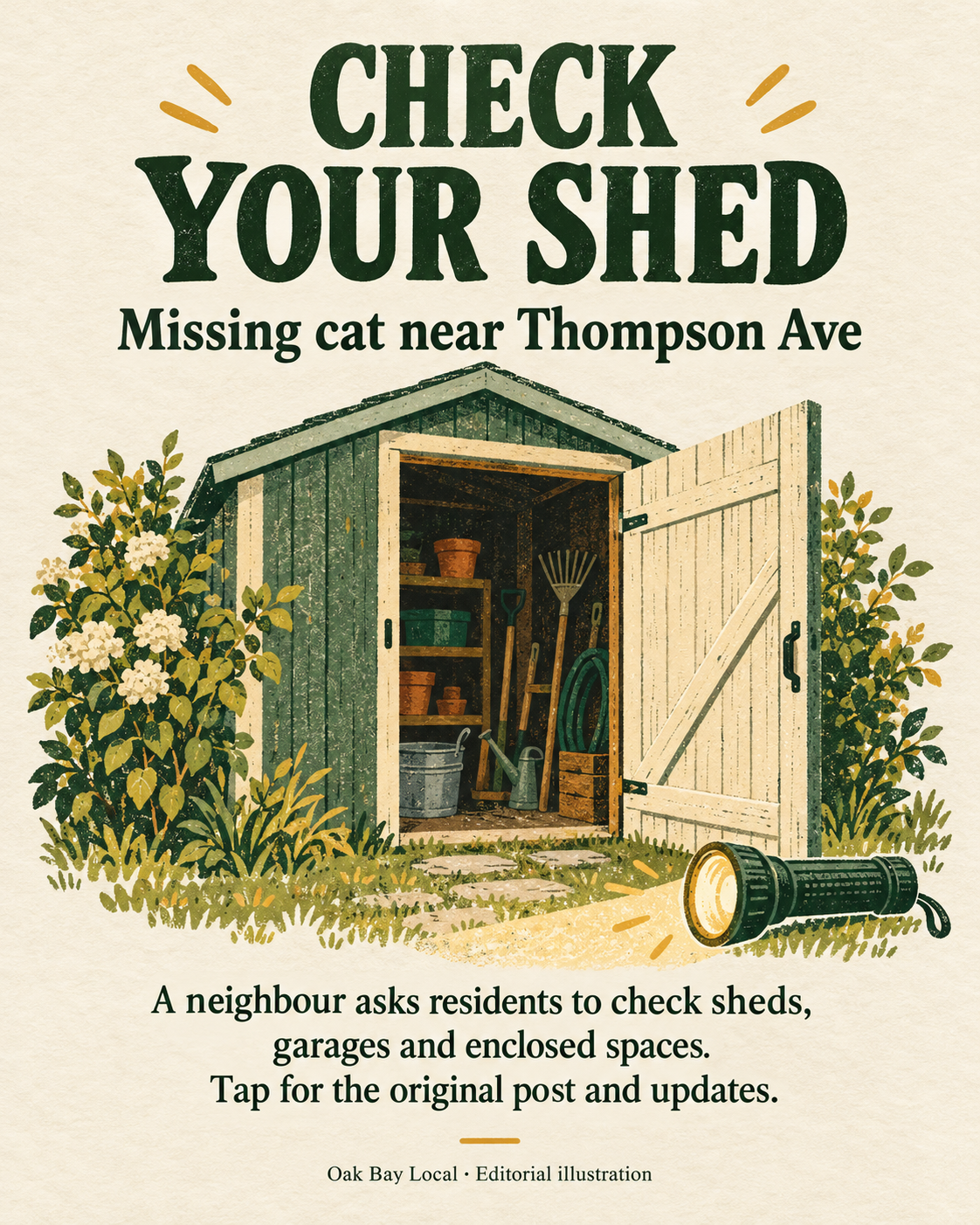 Notice: Please check sheds and garages