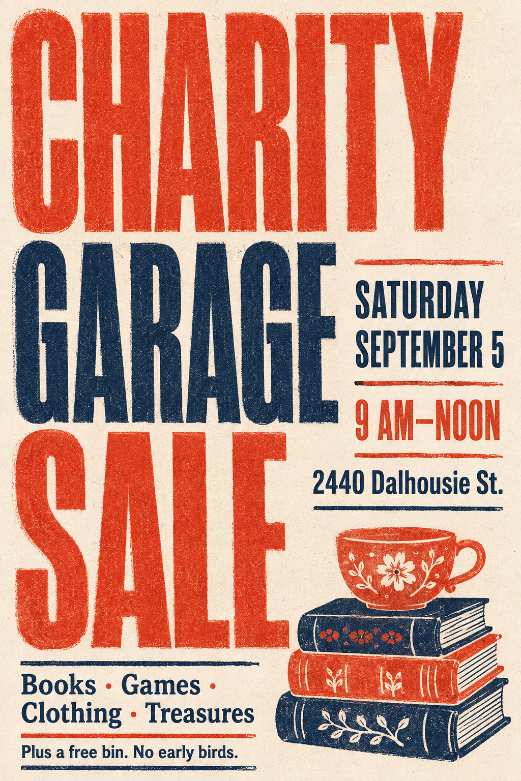 Notice: Charity Garage Sale on Dalhousie