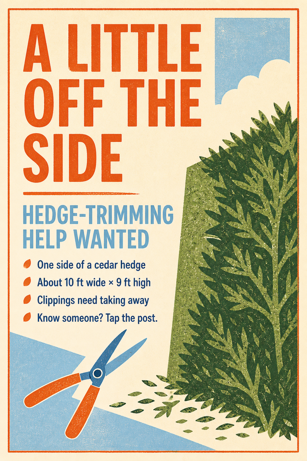 Help Wanted: A little off the side